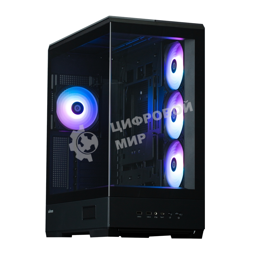 Компьютерный корпус ZALMAN P50 DS, ATX, черный, WINDOW, 2x3.5