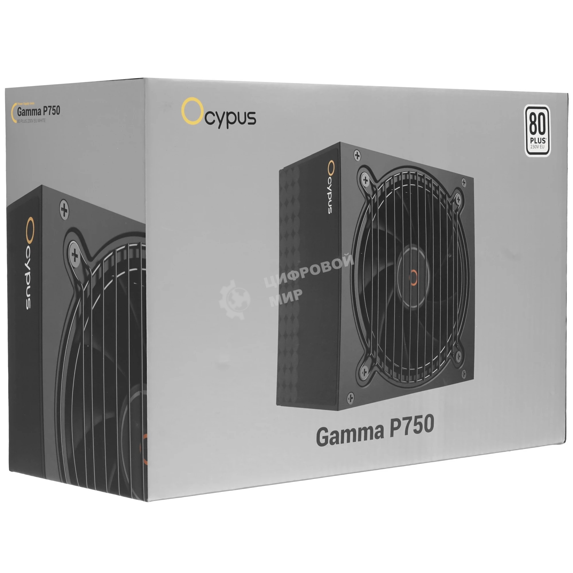 Блок питания 750W Ocypus Gaммa P750 BK (ATX, 80 PLUS, APFC, 20+4 pin, 120мм fan, PCI-E 6+2Px4, 6xSATA) (Gaммa-P750-W1HDBK024X-EU)