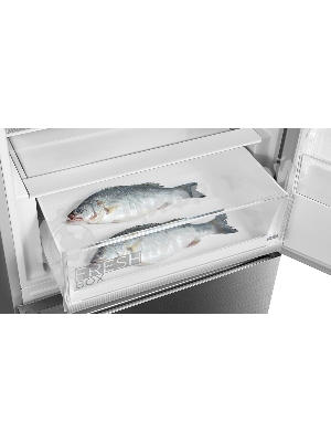 Холодильник Midea MDRB519MGE46ID нержавеющая сталь двухкамерный 263/123л морозилка снизу, No Frost