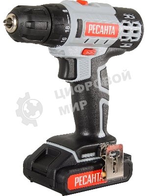 Дрель-шуруповерт Ресанта ДА-50Л2-18А, 18 В, 2 Ач, 50 Нм, щеточный