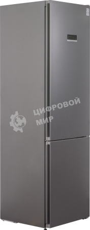 Холодильник Weissgauff CBN2WC2C2 INVERTER тёмно-серый двухкамерный 280/108л морозилка снизу, No Frost