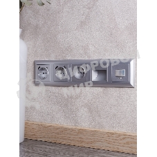 Рамка 5-местная IEK BRITE РУ-5-Бр DECOR 3D-форма алюминий