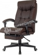 Кресло руководителя Бюрократ CH-824MSG-BF коричневый, эко.кожа/ткань, крестов. пластик, подст. для ног