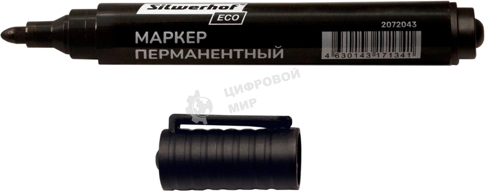 Маркер перманентный Silwerhof ECO, пулевидный пишущий наконечник, 1-3мм, черный