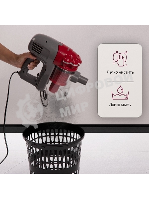 Пылесос вертикальный Kelli KL-8021 красный, питание от сети, 300 Вт, уборка сухая, пылесборник 1 л