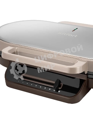 Вафельница Kitfort КТ-3637 1200Вт бежевый/серебристый