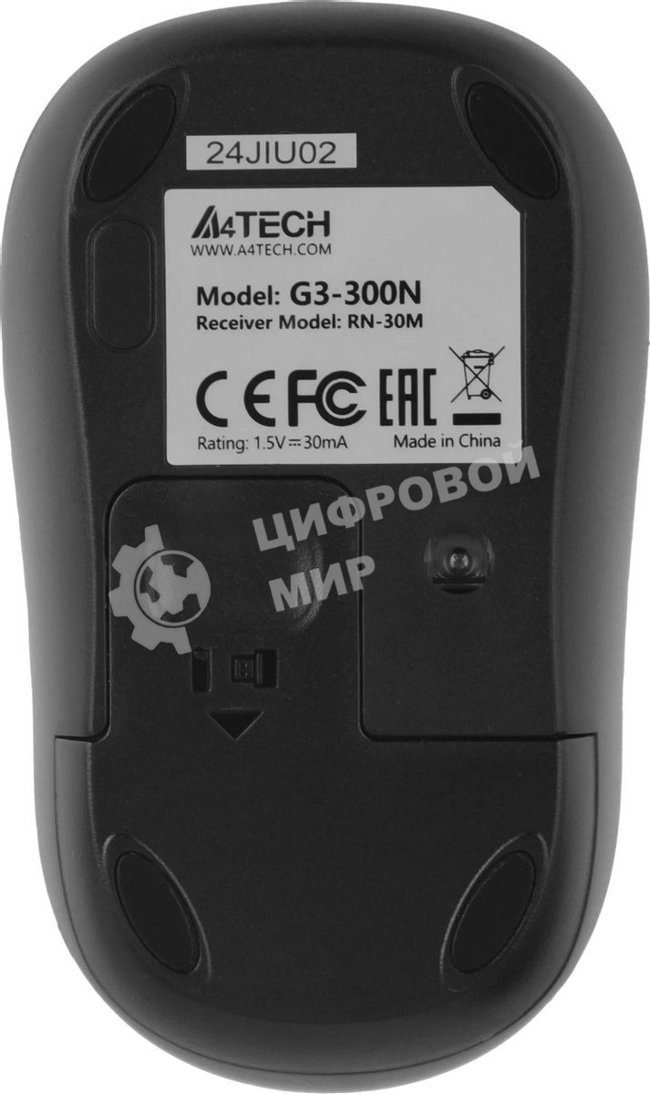 Мышь беспроводная A4Tech V-Track G3-300N черный, 1000 dpi, радиоканал, USB, кнопки - 3