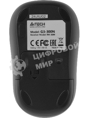 Мышь беспроводная A4Tech V-Track G3-300N черный, 1000 dpi, радиоканал, USB, кнопки - 3