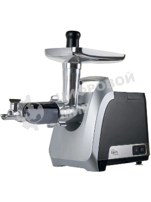 Мясорубка электрическая Oasis MG-TK3 серебряный, 2000 Вт, 2.5 кг/мин, реверс, защита от перегрузки, металлический лоток, насадки - 5