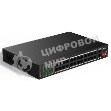 Коммутатор Dahua DH-SF1026LP, 24×100 Мбит/с + 2×1 Гбит/с, управляемый