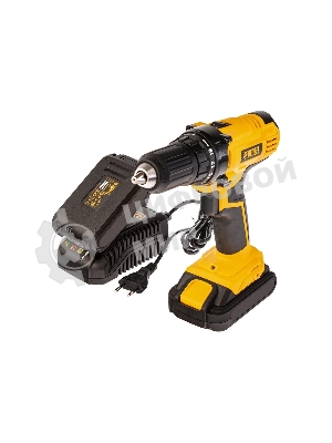 Дрель-шуруповерт Denzel CDL-IB-18-02, 18 В, 1,5 Ач, 40 Нм, щеточный