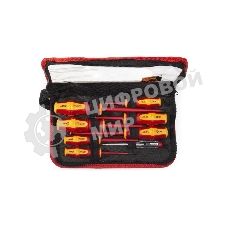 НИО-08-S Набор диэлектрических отверток VDE из стали S2, с профилями шлиц и крест, 8 шт.