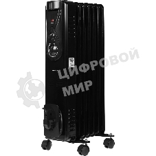 Обогреватель масляный Centek CT-6200 (7 секций) черный, 700/1000/1500Вт, 3 режима, механический термостат
