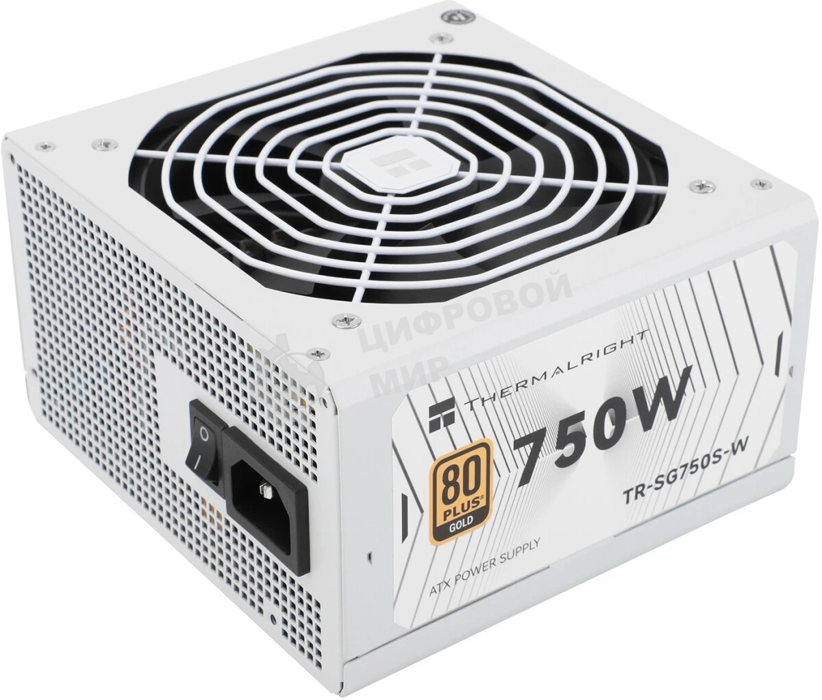Блок питания 750W/Power Supply Thermalright, 750W 80+ Gold (ATX, 3.1, PCIe 5.1, Non-modular, 1x24(20+4)pin, 1xCPU 8(4+4)pin, 2xPCIe*2 8(6+2)pin, 5xSATA3, 1x12+4pin (12VHPWR PCIe 5.1 12+4pin 600mm), 3xMOLEX4pin, Active, 120x120мм, 150x140x86mm, APFC, white