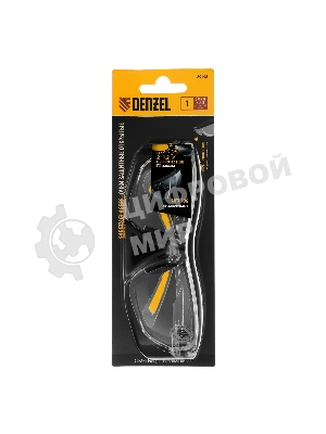 Очки защитные Denzel открытые, поликарбонатные, прозрачная линза