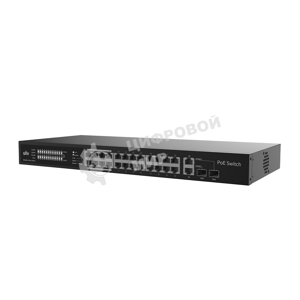 Коммутатор Uniview NSW2020-24T2GC-LPOE-IN, 24×100 Мбит/с PoE+ + 4×1 Гбит/с Uplink, неуправляемый