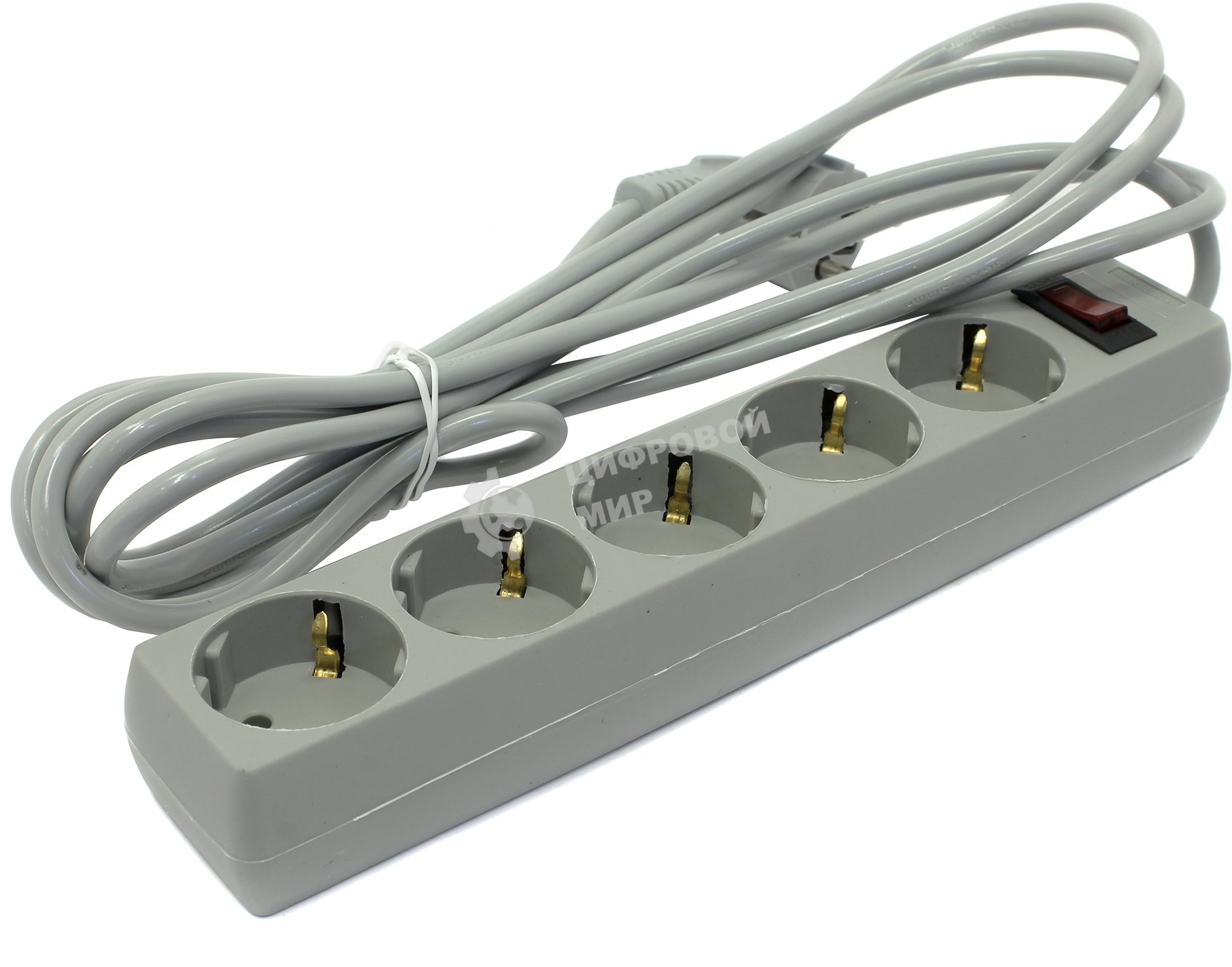 Сетевой фильтр ExeGate EX221186RUS SP-5-3G (5 розеток, 3 м, евровилка, серый)