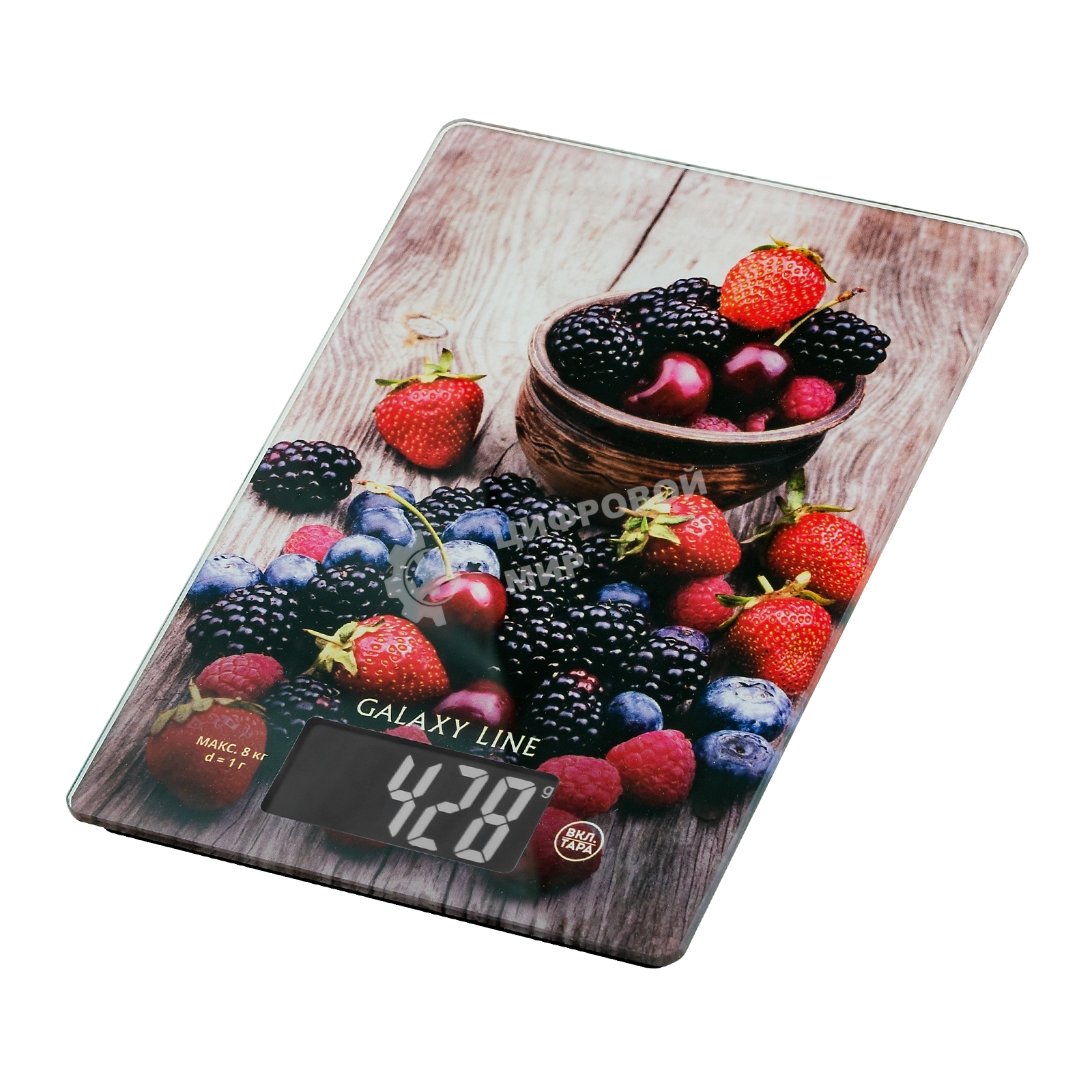 Весы кухонные Galaxy Line GL 2819, стекло, платформа из высокопрочного стекла, максимальный вес 8 кг