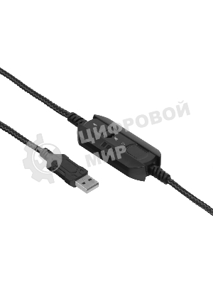 Гарнитура Oklick HS-L930G чёрный/синий, проводная, USB, подсветка