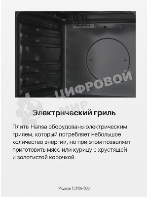 Плита электрическая Hansa FCCX64000 серебристый, конфорок 4 шт, духовка 69 л, 60 см x 85 см x 60 см