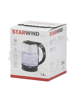 Чайник электрический Starwind SKG1052 1.8 л, 1500 Вт, темно-коричневый/бронзовый (корпус: стекло)