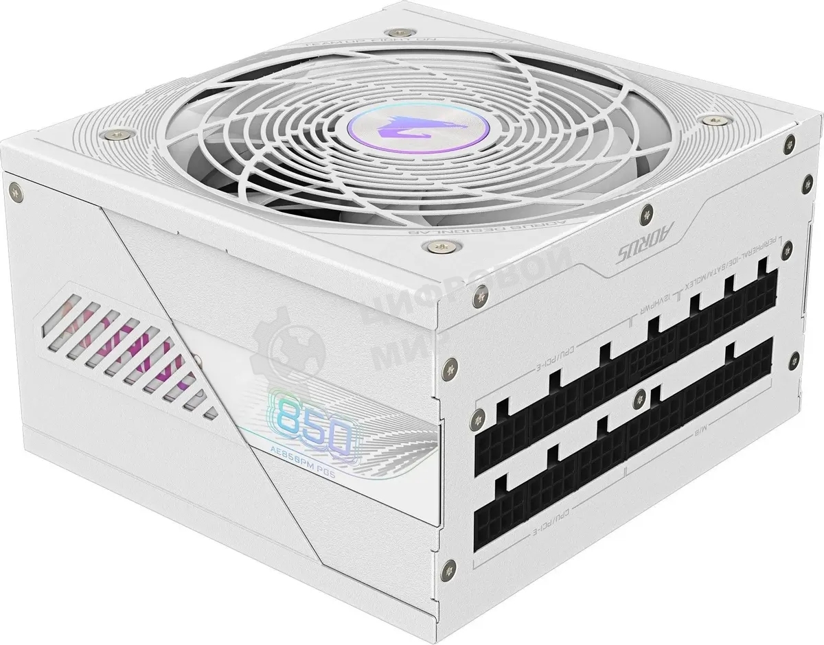 Блок питания Gigabyte ATX 850W GP-AE850PM PG5 ICE Gen.5 80 PLUS platinum (20+4pin) APFC 120мм fan 16xSATA Cab Manag RTL
