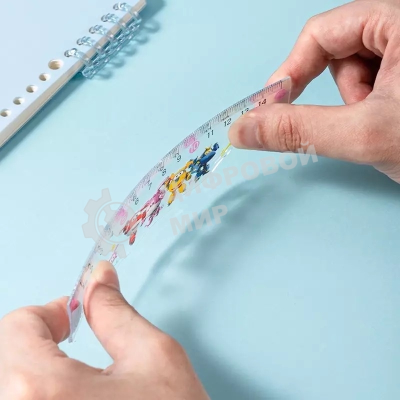 Линейка Deli Super Wings EH658 пластик дл. 15 см ассорти