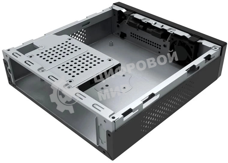 Компьютерный корпус Slim Case Powerman ME100S-BK front fan 4cm, 120W adapter, Mini ITX, VESA