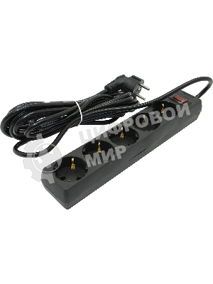Сетевой фильтр ExeGate EX221188RUS SP-5-5B (5 розеток, 5 м, евровилка, черный)