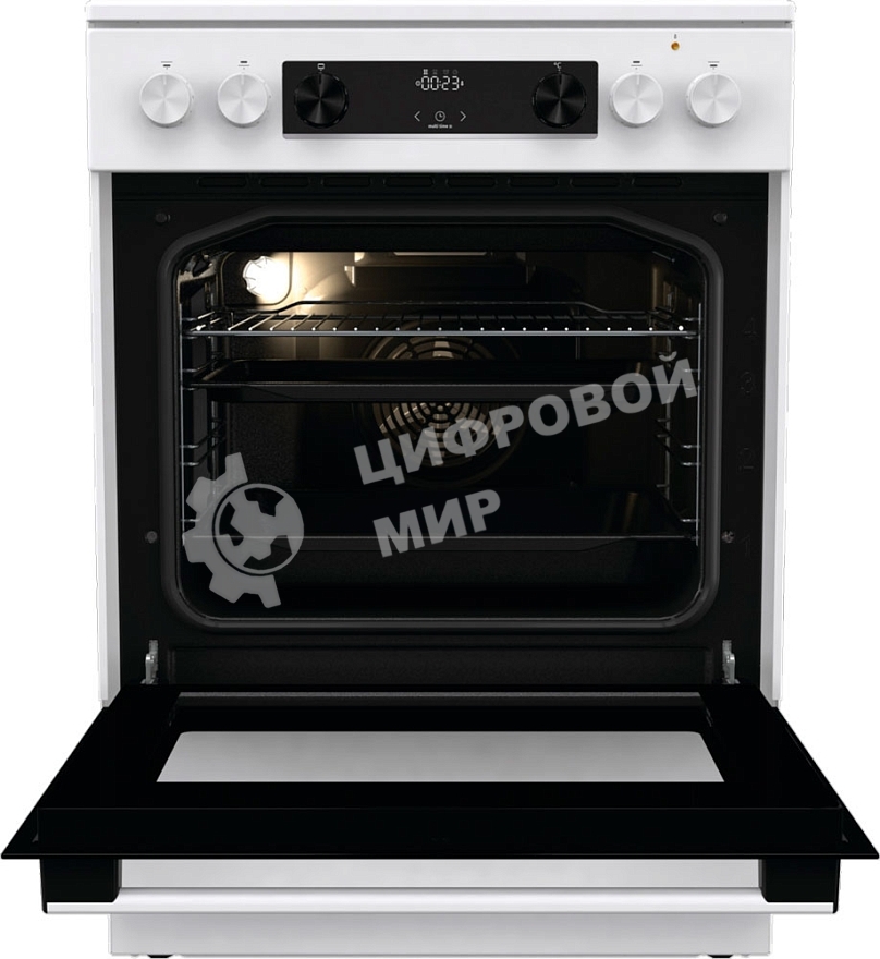 Плита электрическая Gorenje GEC6C40WD белый, конфорок 4 электрических, духовка 71 л, 60 см x 85 см x 60 см