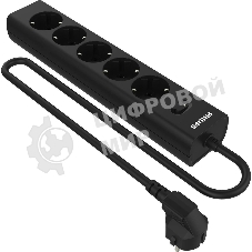 Сетевой фильтр Philips CHP2155BB/51, 3 м, 5 розеток, черный