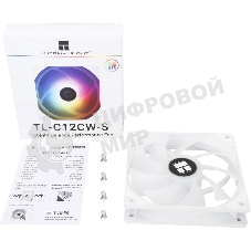 Кулер для корпуса Thermalright TL-C12CW-S (120x120x25мм, 4-pin PWM, ARGb, 66.17CFM, 25.6dBA, 1550RPM, белый)