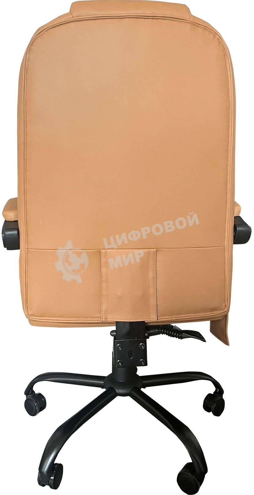 Кресло компьютерное с вибромассажем Cactus CS-CHR-OC05M-BR бежевый, эко.кожа, с подголов. крестов. пластик черный