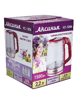 Чайник электрический АКСИНЬЯ КС-1006 красный