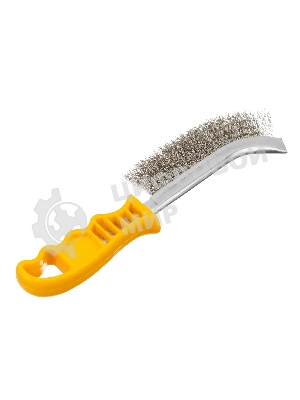 Щетка металлическая Denzel с пластмассовой ручкой, нержавеющая проволока