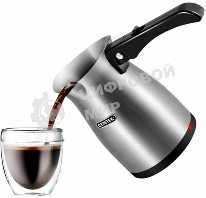 Электрическая турка Centek CT-1099 SS серебристый, исп. кофе - молотый, 0.5 л, 480 Вт