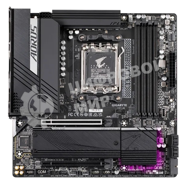 Материнская плата Gigabyte B650M AORUS ELITE, Socket AM5, AMD B650, 4xDDR5, 4xSATA, 2xM.2, 1xPCI-E 4.0 x16, 1xPCI-E 4.0 x4, 1xHDMI, 1xDP, 1x 2.5Gb LAN, 5xUSB-A 3.2 Gen 1, 2xUSB-A 3.2 Gen 2, 4xUSB-A 2.0, 1xUSB-C 3.2 Gen 2, 2x3.5 мм, 7.1, Micro-ATX