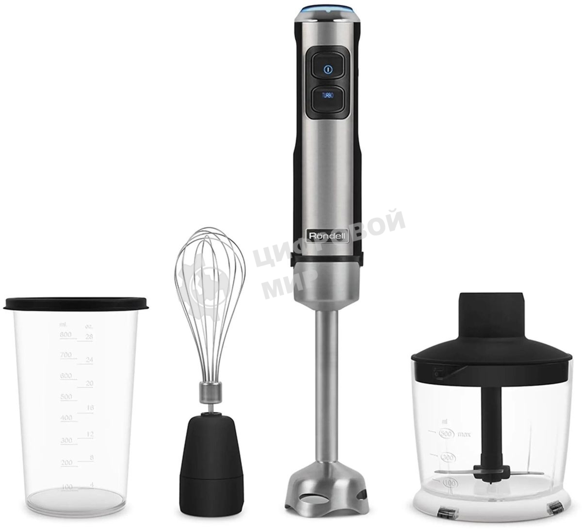 Блендер погружной Rondell 1300-RE-01, 1200 Вт, серебристый