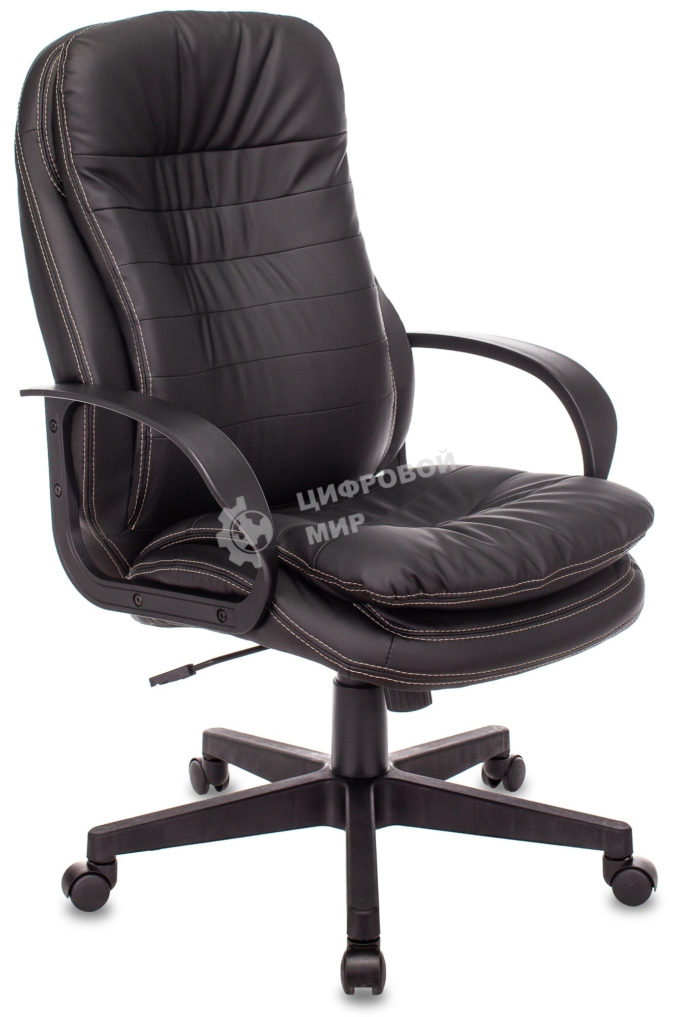 Кресло руководителя Бюрократ T-9950PL черный, эко.кожа, крестовина пластик