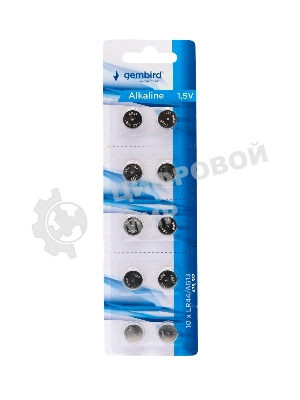 Батарейки щелочные/алкалиновые Gembird GB-LR44-10B, тип LR44(AG13), 10шт, блистер