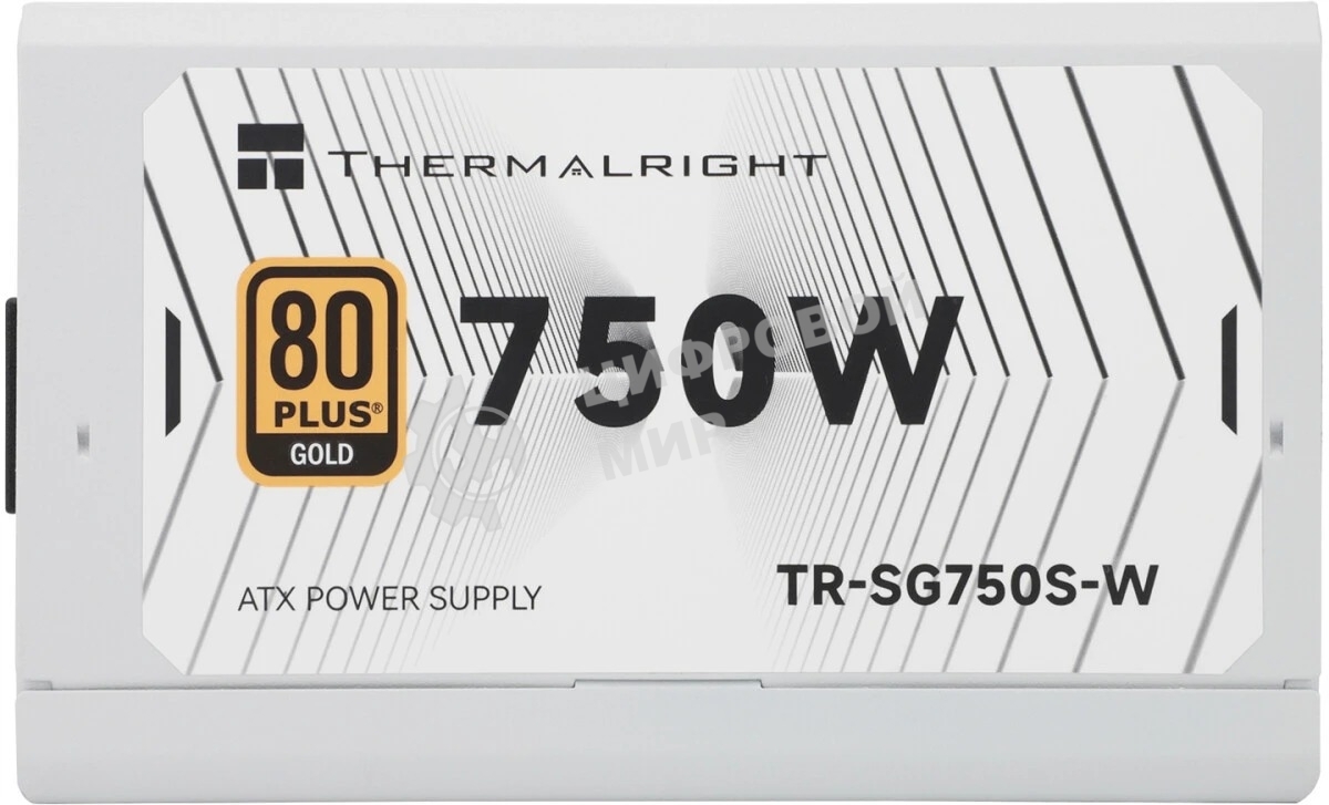 Блок питания 750W/Power Supply Thermalright, 750W 80+ Gold (ATX, 3.1, PCIe 5.1, Non-modular, 1x24(20+4)pin, 1xCPU 8(4+4)pin, 2xPCIe*2 8(6+2)pin, 5xSATA3, 1x12+4pin (12VHPWR PCIe 5.1 12+4pin 600mm), 3xMOLEX4pin, Active, 120x120мм, 150x140x86mm, APFC, white