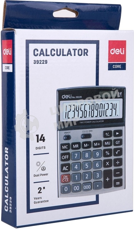 Калькулятор настольный Deli E39229 серебристый 14-разр.