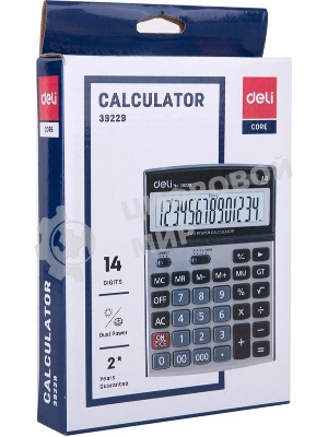 Калькулятор настольный Deli E39229 серебристый 14-разр.