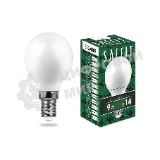 Лампа светодиодная SAFFIT SBG4509 (55080) 9Вт Е14 теплый матовый шар