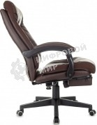 Кресло руководителя Бюрократ CH-824MSG-BF коричневый, эко.кожа/ткань, крестов. пластик, подст. для ног