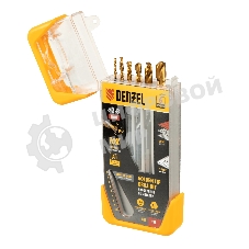 Набор сверл по металлу Denzel 2-3-4-5-6-8 мм, HSS-Tin, Golden Tip, 6 шт