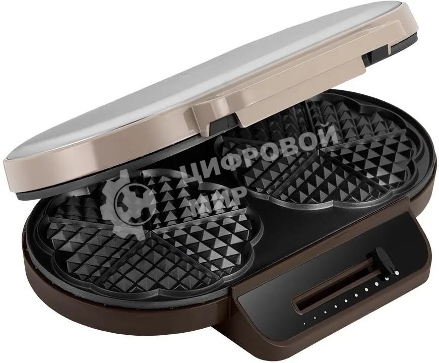 Вафельница Kitfort КТ-3637 1200Вт бежевый/серебристый