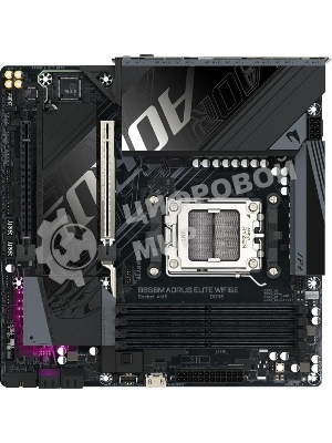 Материнская плата Gigabyte B850M AORUS ELITE WIFI6E, AM5, AMD B850, 4xDDR5, 4xSATA, 2xM.2, 1xPCIe 5.0 x16, 1xPCIe 3.0 x4, 1xDP (v1.4), 1x2.5Gb LAN, Wi-Fi 6E, Bluetooth 5.3, 2xUSB-C 10Gbps, 2xUSB-A 10Gbps, 5xUSB-A 5Gbps, 4xUSB-A 2.0, S/PDIF, 2x3.5 мм, 7.1, mATX