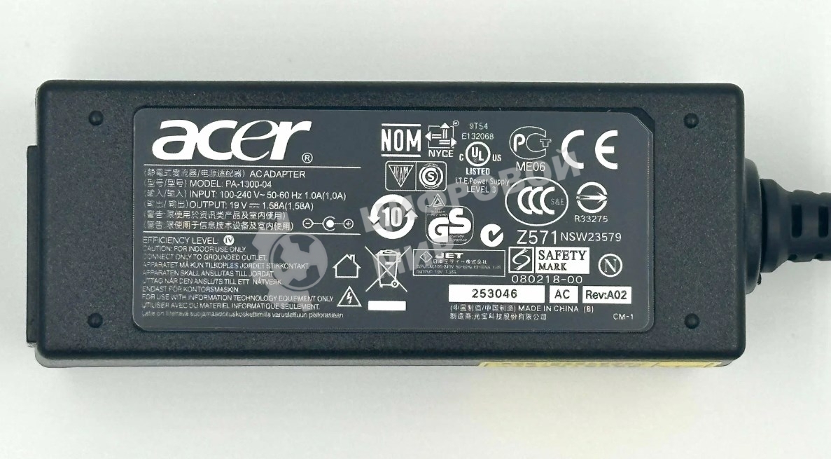 Блок питания (сетевой адаптер) для ноутбуков Acer 19V 1,58A 5.5x1.7, OEM