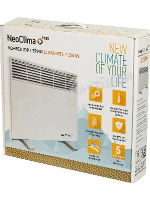 Конвектор электрический Neoclima Comforte T 0.5 белый, 500 Вт, 10 м2, термостат